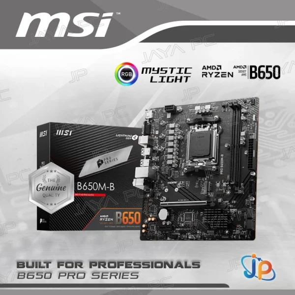 Motherboard MSI PRO B650M-B (AM5, AMD, B650, DDR5, USB3.2, SATA3)